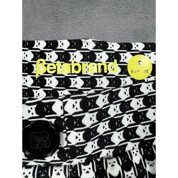 Betabrand Straight-Leg Chino Dress Pant Yoga Pants Catstooth Size Small Petite - Picture 3 of 13